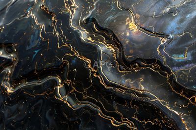 Abstrakte Textur: Goldene Adern auf tiefschwarzem Grund